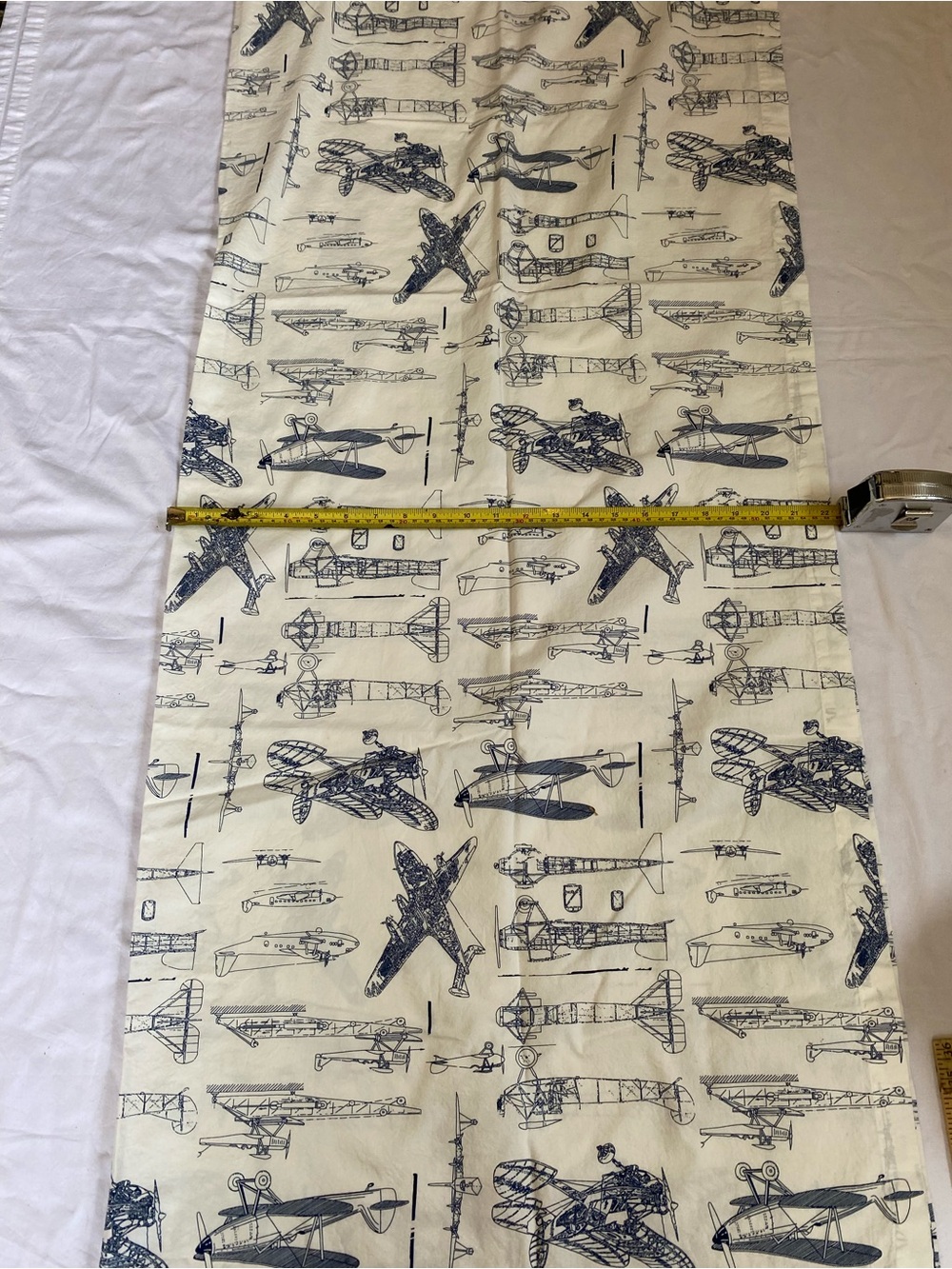 Restoration Hardware Baby And Child Vintage Airplane Blueprint Crib Sheet Set - Picture 16 of 16